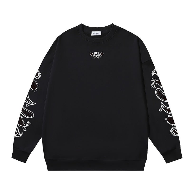 Off-White Logo Cotton Crewneck Sweatshirt — Black