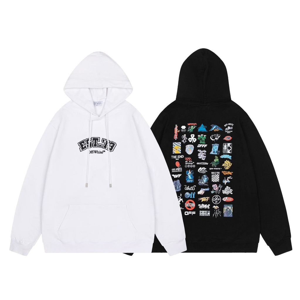 Off-White Sticker Pack All-Over Print Hoodie – Archive Graphic