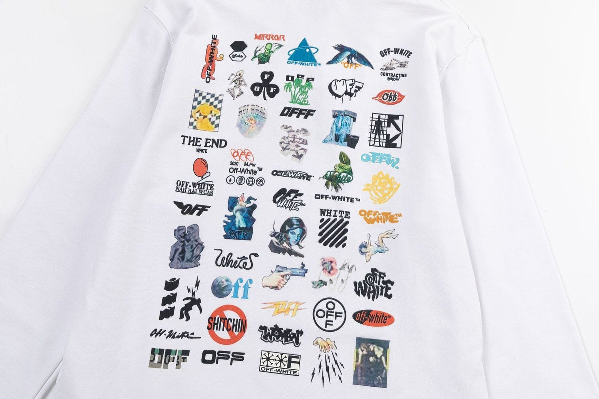 Off-White Sticker Pack All-Over Print Hoodie – Archive Graphic