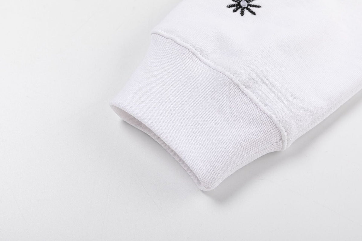 Off-White Logo Drawstring Hoodie — 100% Cotton Fleece