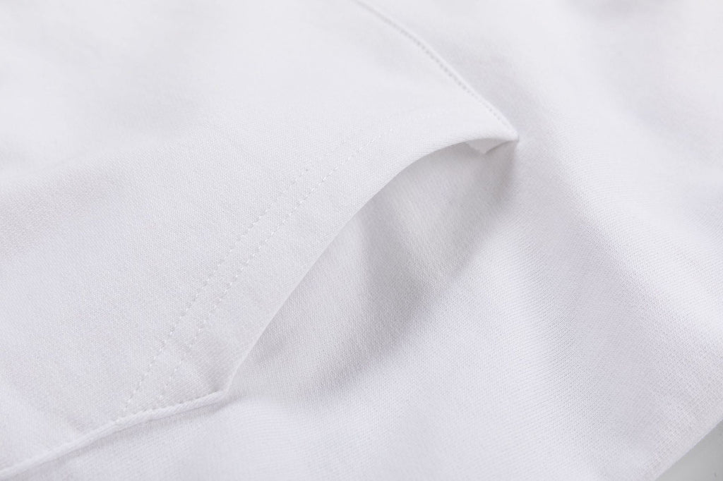 Off-White Logo Drawstring Hoodie — 100% Cotton Fleece