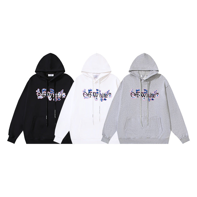 OFF-WHITE Floral Logo Print Hoodie