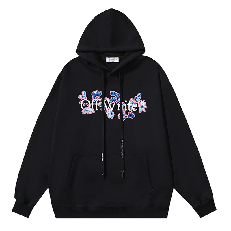 OFF-WHITE Floral Logo Print Hoodie