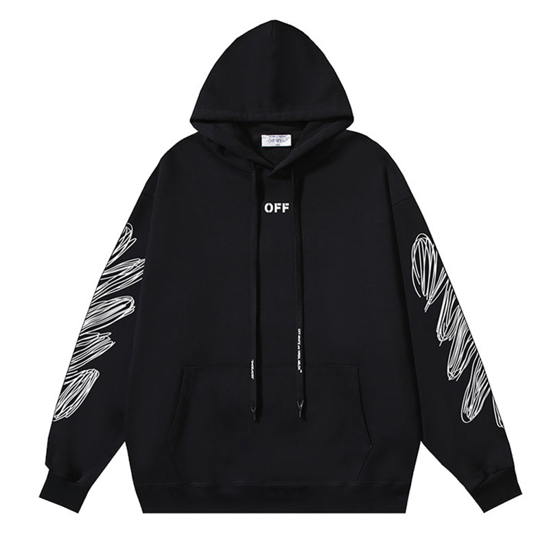 OFF-WHITE Spiral Scribble Graphic Hoodie