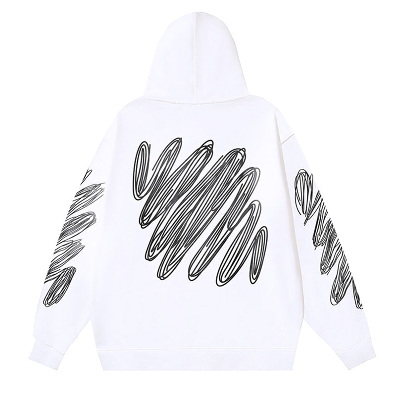 OFF-WHITE Spiral Scribble Graphic Hoodie
