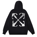 Off-White Logo Drawstring Hoodie — Black / White / White Red