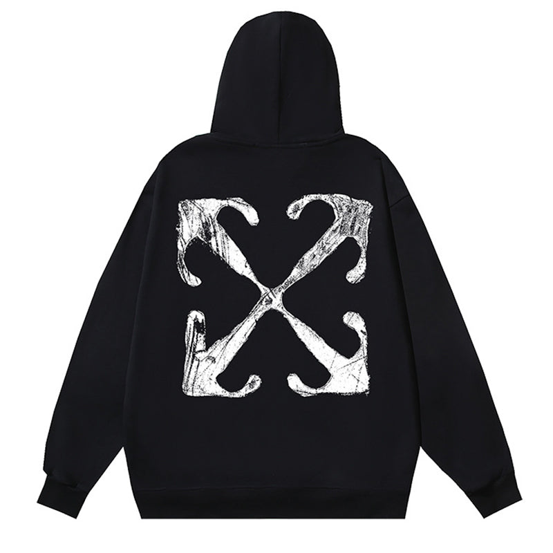 Off-White Logo Drawstring Hoodie — Black / White / White Red
