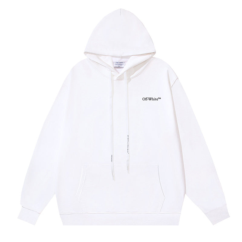 Off-White Logo Drawstring Hoodie — Black / White / White Red