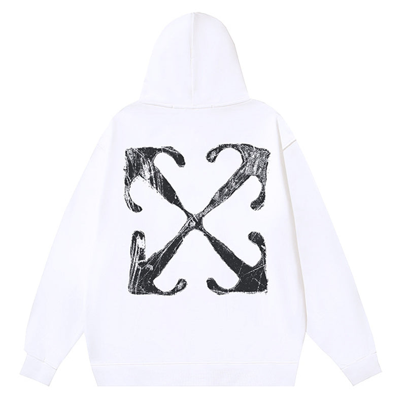 Off-White Logo Drawstring Hoodie — Black / White / White Red
