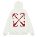 Off-White Men's Scratch Arrow Popover Hoodie — White / Black