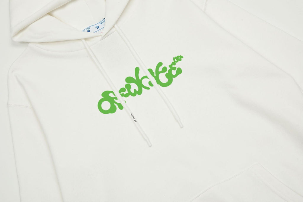 Off-White Arrow Logo Pullover Hoodie — White / Black