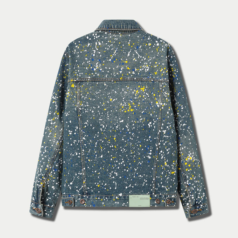 OFF WHITE Paint Skate Denim Jacket – Blue & Black