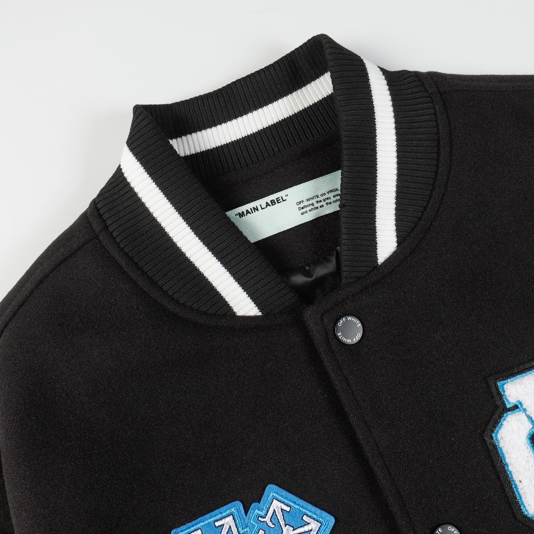 OFF-WHITE Keys Multi-Patch Varsity Baseball Jacket