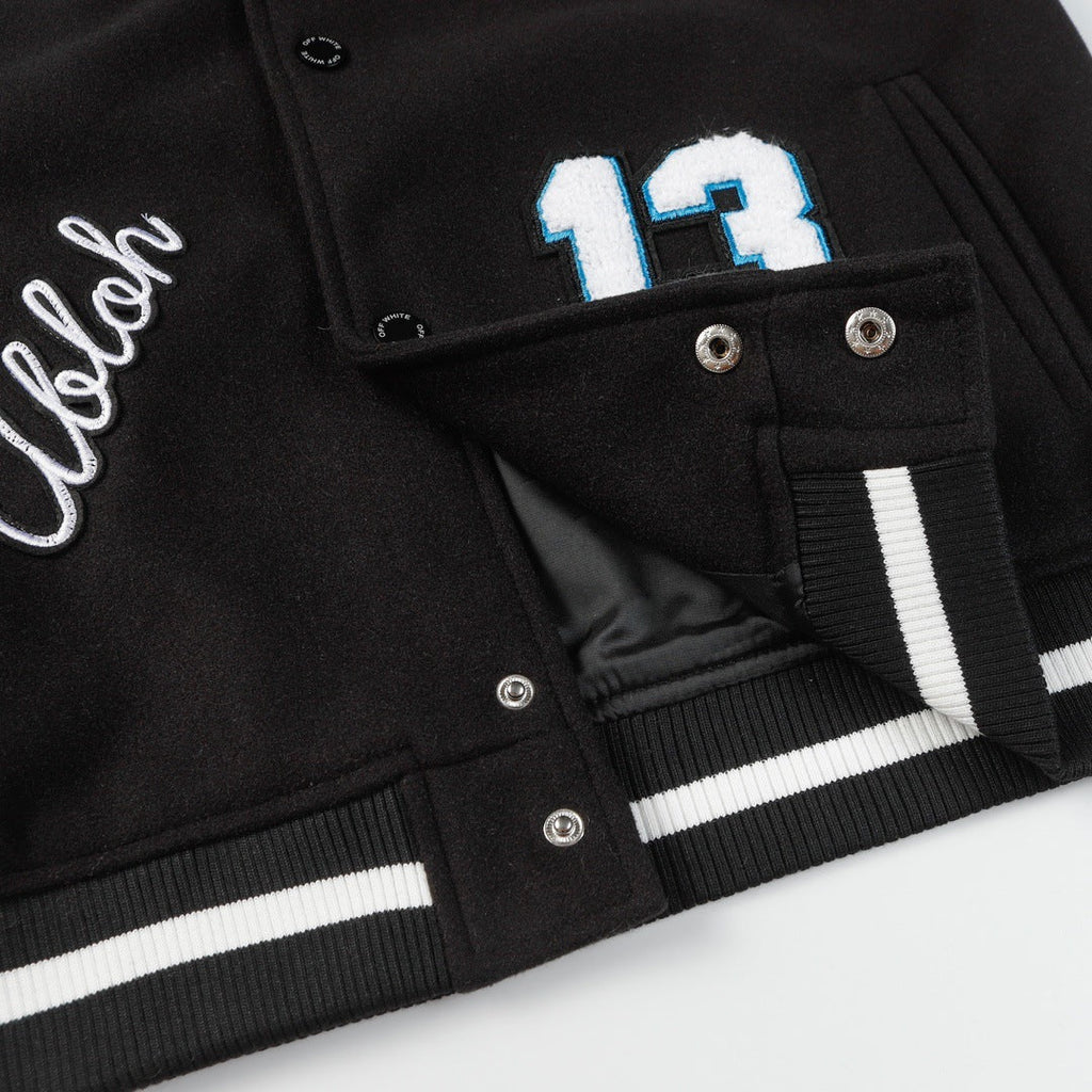 OFF-WHITE Keys Multi-Patch Varsity Baseball Jacket