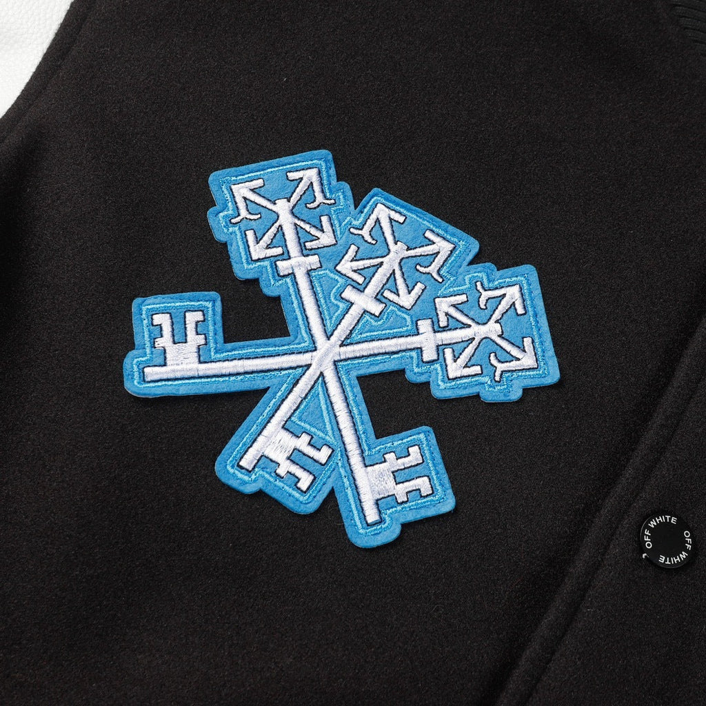 OFF-WHITE Keys Multi-Patch Varsity Baseball Jacket