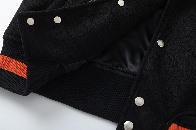 OFF WHITE Multicolour Wool Patchwork Bomber Jacket – Black
