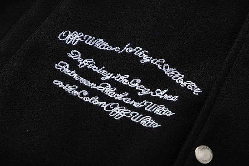 OFF WHITE Multicolour Wool Patchwork Bomber Jacket – Black