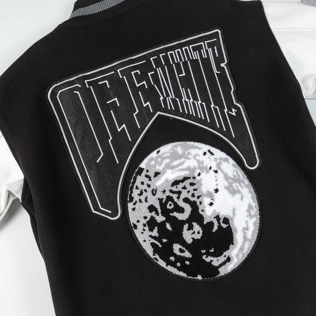 OFF WHITE Baseball Jacket – Black Loose Fit