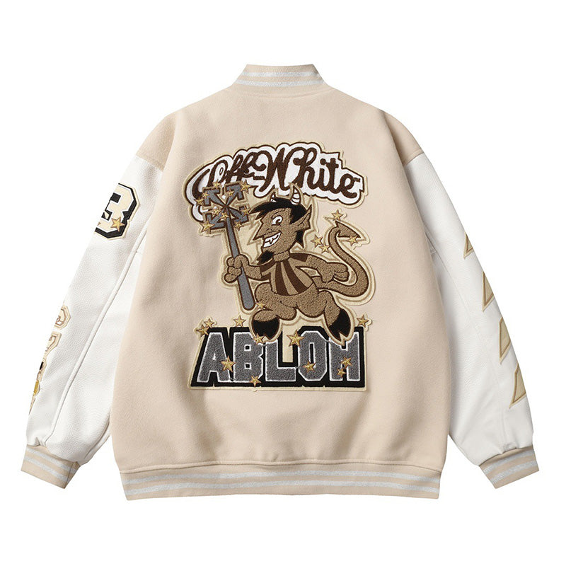 OFF WHITE Baseball Jacket – Apricot