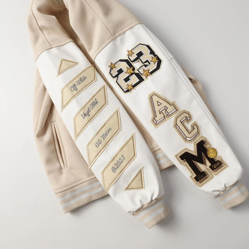 OFF WHITE Baseball Jacket – Apricot