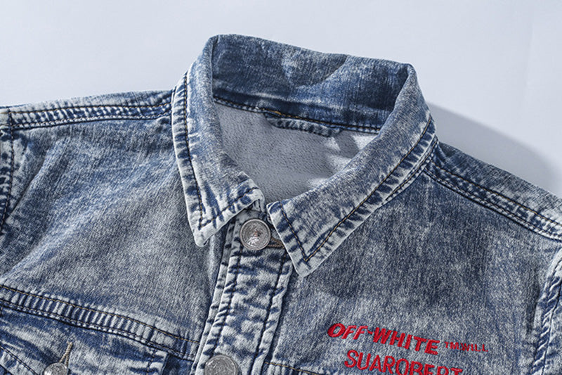 OFF WHITE Arrows Denim Jacket – Blue