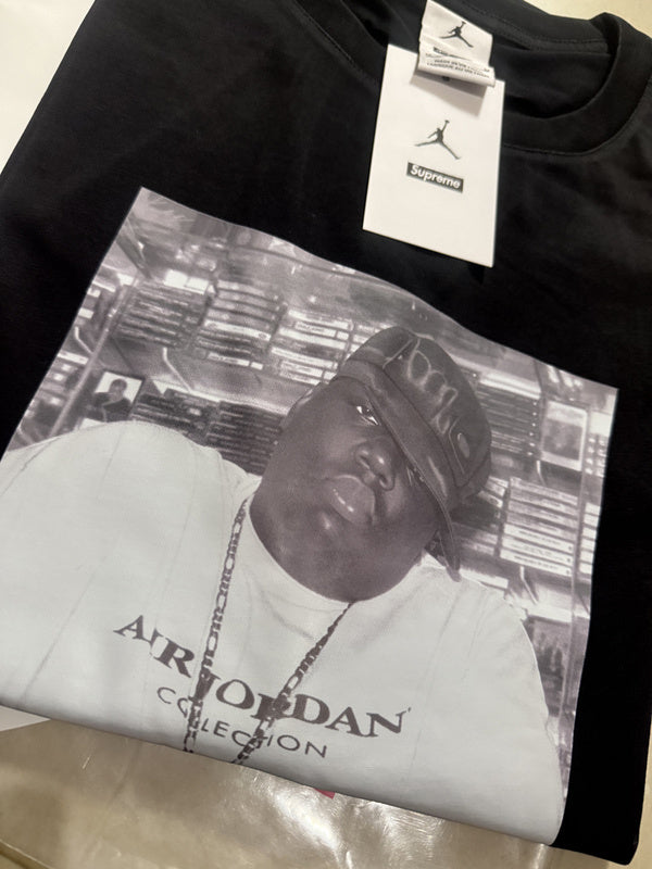 Supreme x Jordan Biggie Tee — Black / White