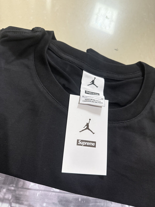 Supreme x Jordan Biggie Tee — Black / White