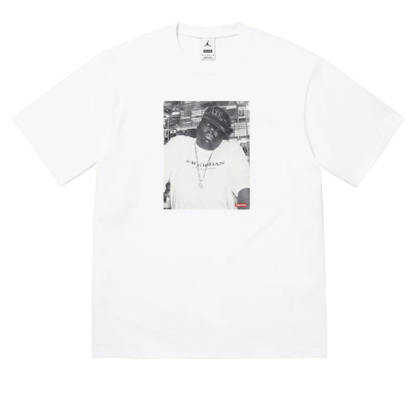 Supreme x Jordan Biggie Tee — Black / White