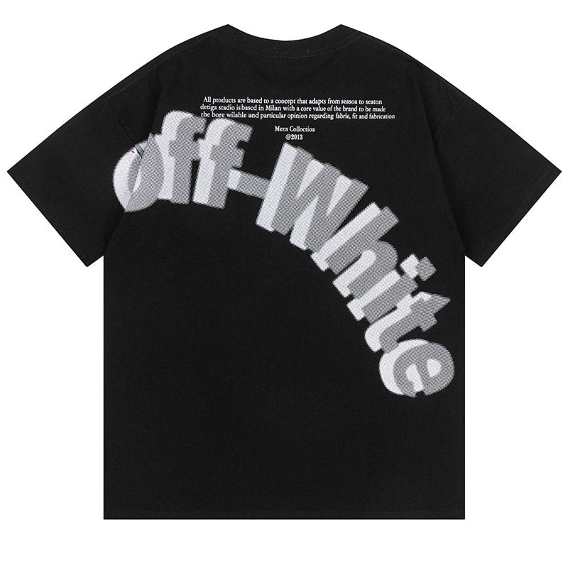 Off-White 3D Letter Pattern T-Shirt — Black / White
