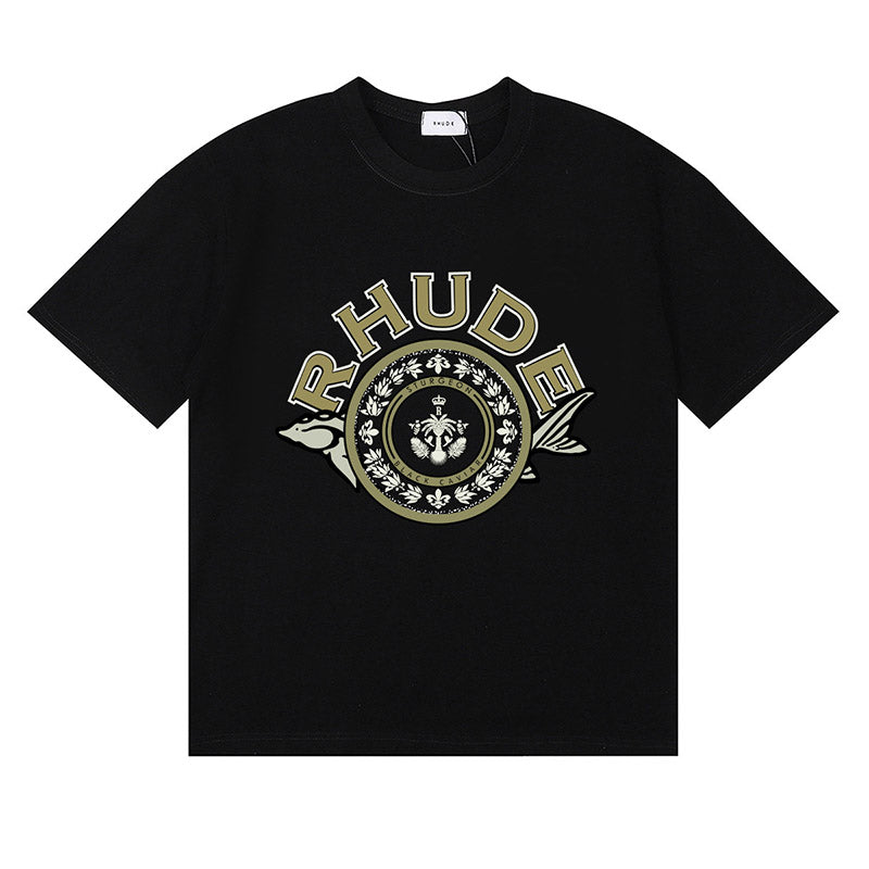 RHUDE Cotton Logo Caviar T-Shirt – Black / Apricot / White
