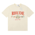 RHUDE Bay of Angels Yacht Club Graphic T-Shirt – Apricot / Black / White
