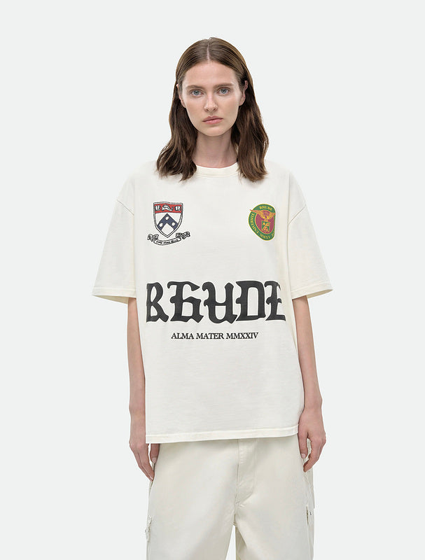 RHUDE Alma Mater MMXXIV Runway Script Graphic T-Shirt – Apricot