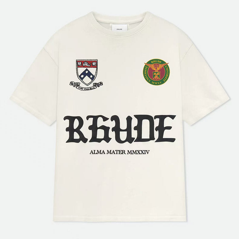 RHUDE Alma Mater MMXXIV Runway Script Graphic T-Shirt – Apricot