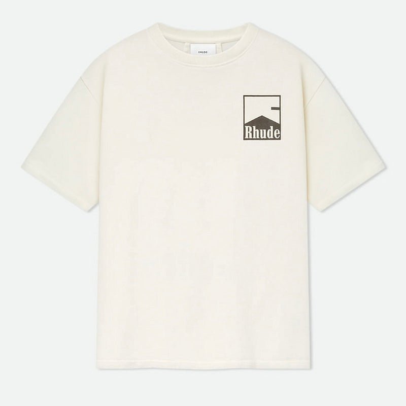 RHUDE Cotton Chevron Logo T-Shirt – Apricot