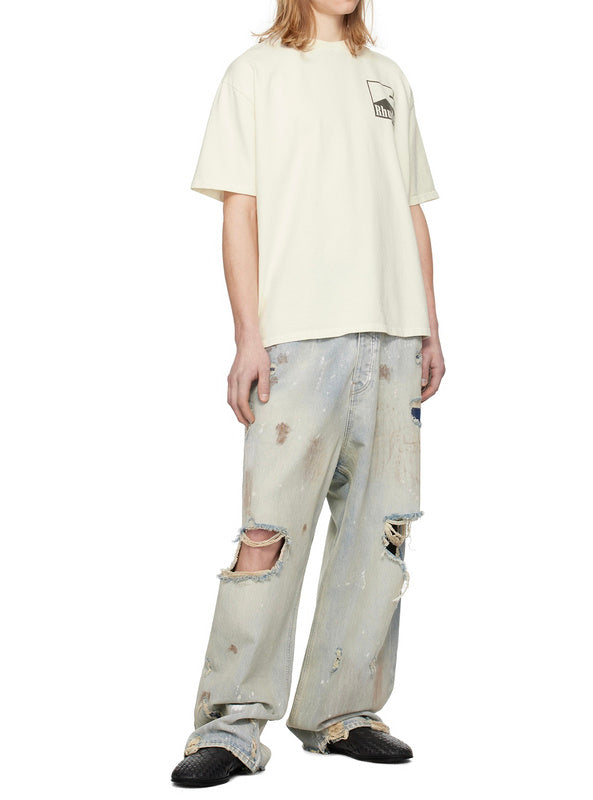 RHUDE Cotton Chevron Logo T-Shirt – Apricot