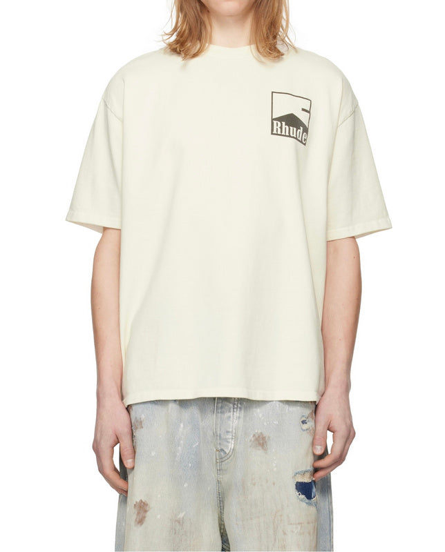 RHUDE Cotton Chevron Logo T-Shirt – Apricot