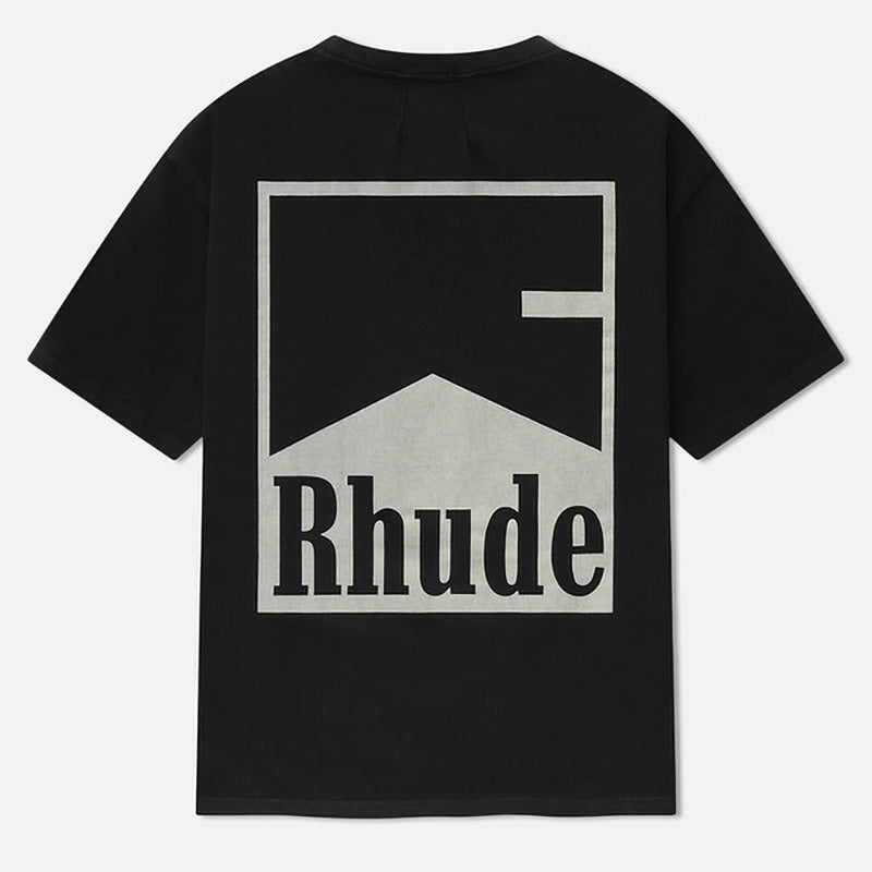 RHUDE Cotton Chevron Logo T-Shirt – Black