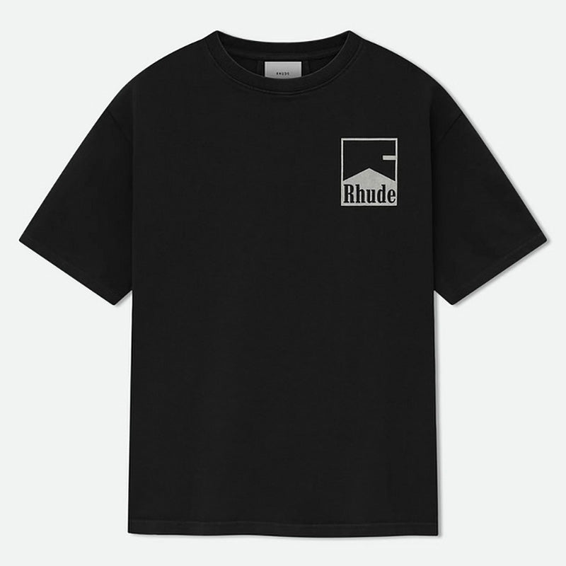 RHUDE Cotton Chevron Logo T-Shirt – Black