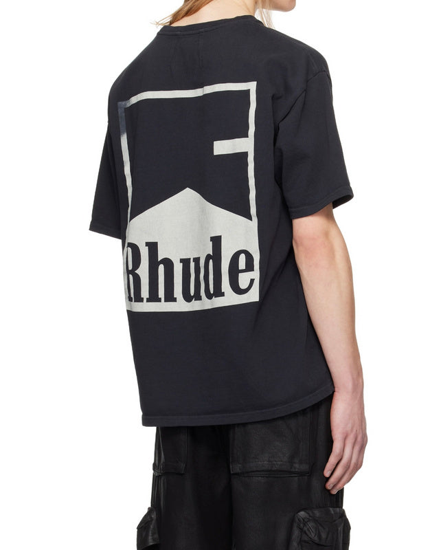 RHUDE Cotton Chevron Logo T-Shirt – Black