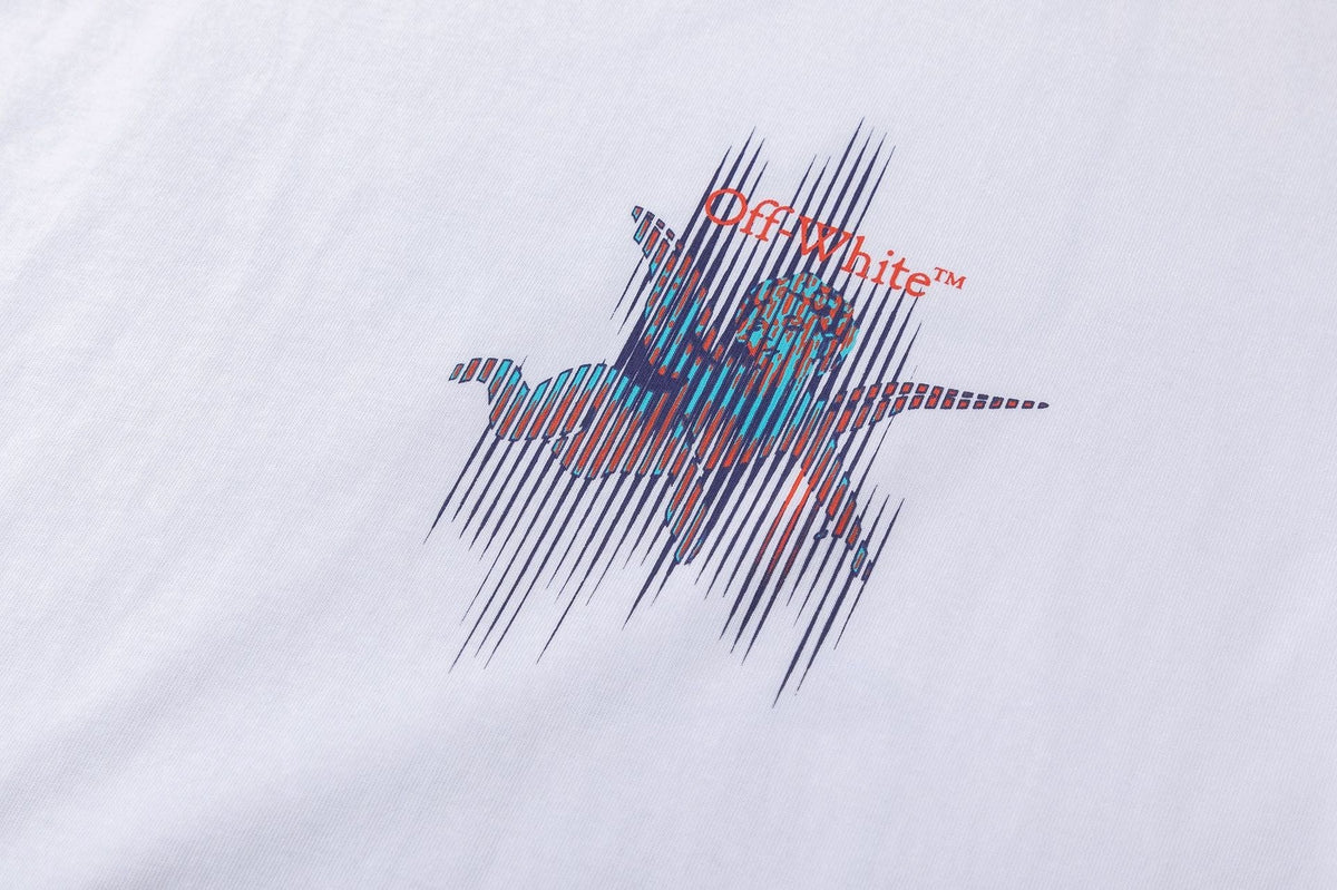 Off-White Cotton Cherub Print T-Shirt — Black / White