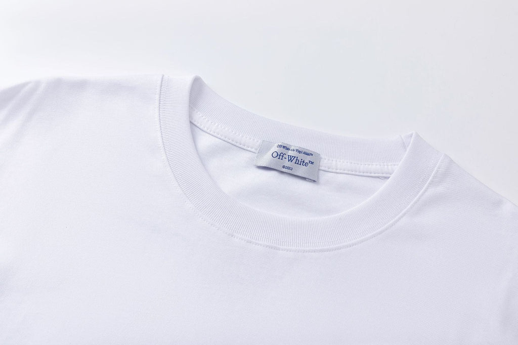 Off-White Cotton Cherub Print T-Shirt — Black / White