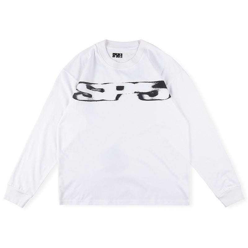 Sp5der SP5 Blurry Long-Sleeve Tee – White Premium Streetwear Shirt