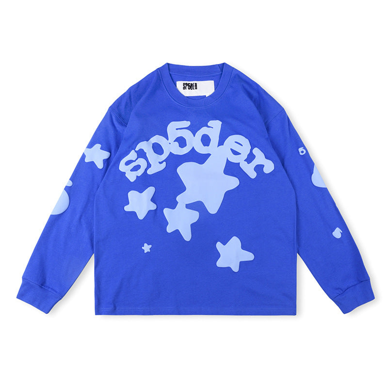 Sp5der Beluga Heavyweight Long-Sleeve Tee – Blue Premium Streetwear Shirt