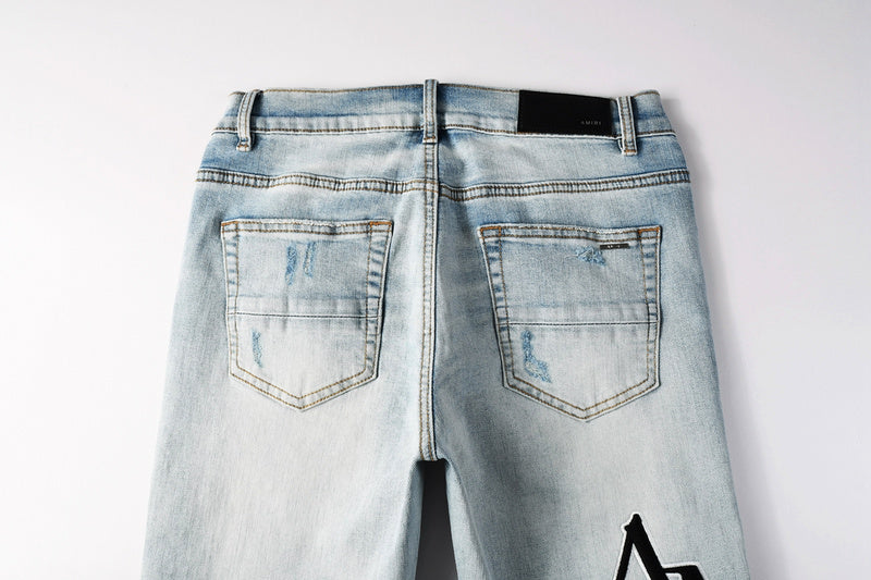 AMIRI Slim Fit Distressed Jeans – Full Length Denim