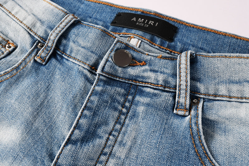 AMIRI Slim Fit Distressed Jeans – Full Length Denim