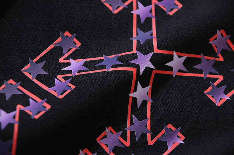 OFF-WHITE "Galaxy Star" Arrow Graphic Cotton Sweatshorts