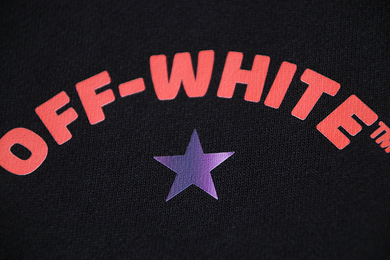 OFF-WHITE "Galaxy Star" Arrow Graphic Cotton Sweatshorts