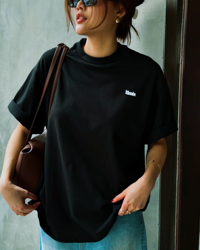 RHUDE Classique Mock Neck Tee – Black