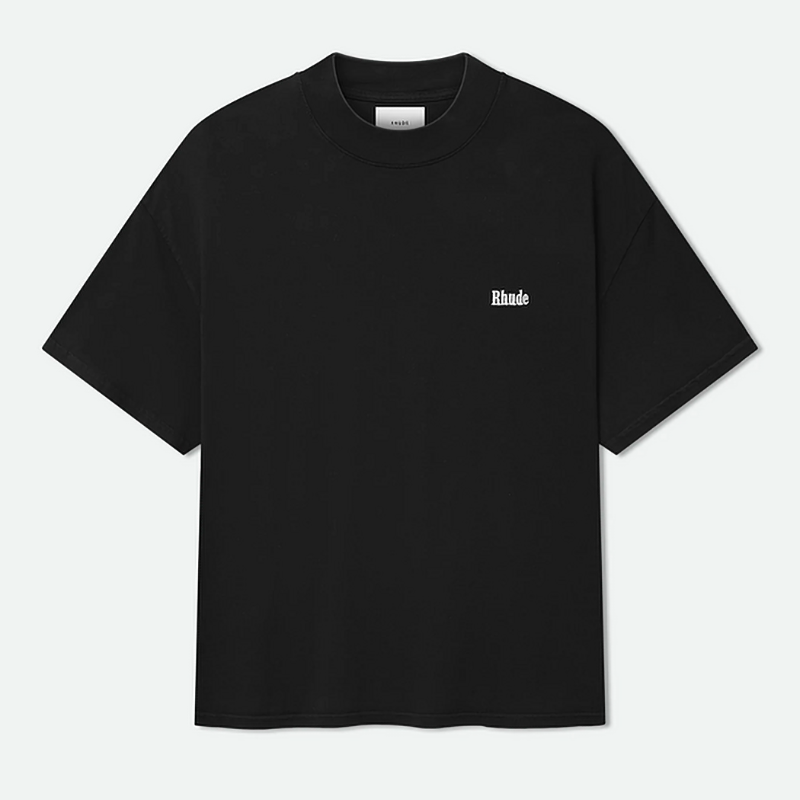 RHUDE Classique Mock Neck Tee – Black