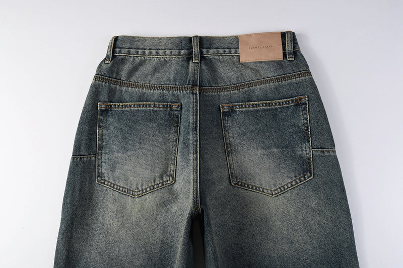Purple Brand P9120 Light Blue Distressed Straight-Leg Jeans